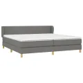 cadre de lit avec matelas Gris foncé 200x200cm Tissu