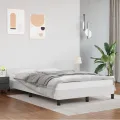 Cadre de lit avec tête de lit Blanc 120x200 cm Similicuir