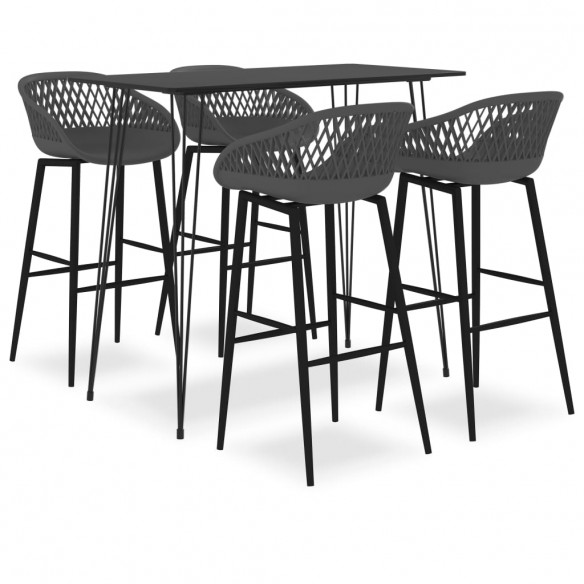 Ensemble de bar 5 pcs Noir et gris