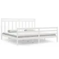 Cadre de lit Blanc Bois massif 200x200 cm