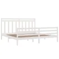 Cadre de lit Blanc Bois massif 200x200 cm