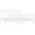 Cadre de lit Blanc Bois de pin massif 200x200 cm