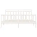 Cadre de lit Blanc Bois de pin massif 200x200 cm