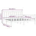 Cadre de lit Blanc Bois de pin massif 200x200 cm