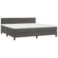 cadre de lit avec matelas LED Gris foncé 200x200 cm
