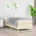 cadre de lit avec matelas Crème 90x200 cm Tissu