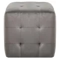 2 pcs Poufs Gris 30 x 30 x 30 cm Tissu velours