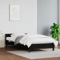 Cadre de lit avec tête de lit Noir 90x190 cm Similicuir