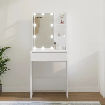 Coiffeuse avec LED Blanc 60x40x140 cm
