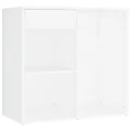 Coiffeuse à LED avec armoire Blanc Bois d'ingénierie