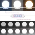 Coiffeuse à LED avec armoire Blanc Bois d'ingénierie
