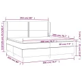 cadre de lit et matelas Bleu foncé 200x200cm Velours