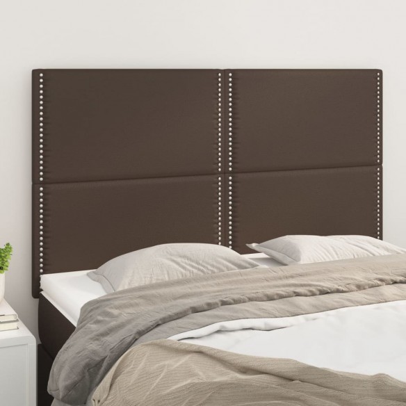 Têtes de lit 4 pcs Marron 72x5x78/88 cm Similicuir