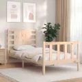 Cadre de lit avec tête de lit simple bois massif