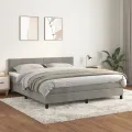 cadre de lit et matelas Gris clair 160x200cm Velours