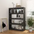 Bibliothèque/Séparateur de pièce Gris 100x30x135,5cm Pin massif