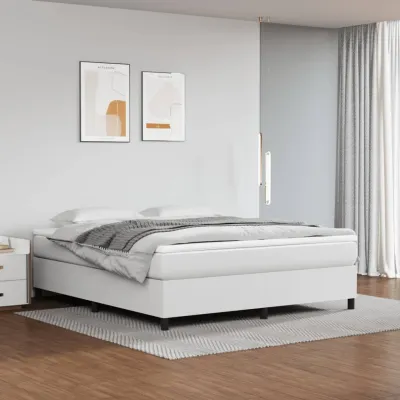cadre de lit avec matelas Blanc 180x200cm Similicuir