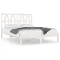 Cadre de lit Blanc Bois de pin massif 120x200 cm