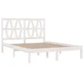 Cadre de lit Blanc Bois de pin massif 120x200 cm
