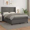 cadre de lit avec matelas Gris 140x190 cm Similicuir