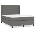 cadre de lit avec matelas Gris 140x190 cm Similicuir