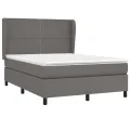 cadre de lit avec matelas Gris 140x190 cm Similicuir