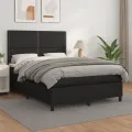 cadre de lit avec matelas Noir 140x200 cm Similicuir