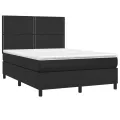 cadre de lit avec matelas Noir 140x200 cm Similicuir
