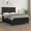 cadre de lit avec matelas Noir 140x190 cm Similicuir