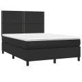 cadre de lit avec matelas Noir 140x190 cm Similicuir