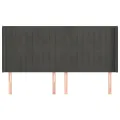 Tête de lit avec oreilles Gris foncé 203x16x118/128 cm Velours