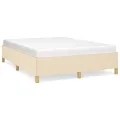 Cadre de lit Crème 140x190 cm Tissu