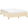Cadre de lit Crème 140x190 cm Tissu
