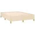 Cadre de lit Crème 140x190 cm Tissu
