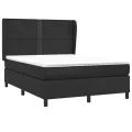cadre de lit avec matelas Noir 140x200 cm Similicuir
