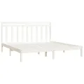 Cadre de lit Blanc Bois massif 200x200 cm
