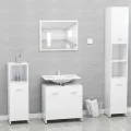 Meubles de salle de bain Blanc brillant Bois d'ingénierie