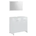Meubles de salle de bain Blanc brillant Bois d'ingénierie