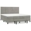cadre de lit et matelas Gris clair 200x200cm Velours