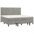 cadre de lit et matelas Gris clair 200x200cm Velours