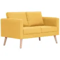 Canapé à 2 places Tissu Jaune