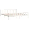 Cadre de lit blanc bois massif 160x200 cm