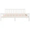 Cadre de lit blanc bois massif 160x200 cm