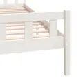 Cadre de lit blanc bois massif 160x200 cm