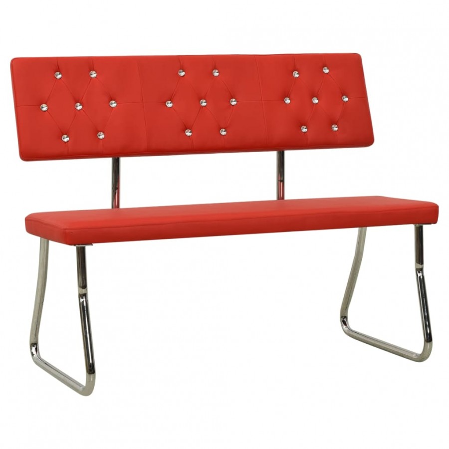 Banc 110 cm Rouge Similicuir