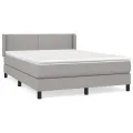 cadre de lit avec matelas Gris clair 140x200cm Tissu