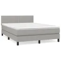 cadre de lit avec matelas Gris clair 140x200cm Tissu