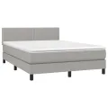 cadre de lit avec matelas Gris clair 140x200cm Tissu