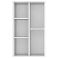 Bibliothèque/Buffet Blanc brillant 50x25x80 cm Aggloméré