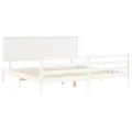 Cadre de lit avec tête de lit blanc 200x200 cm bois massif